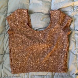Sparkly gold crop top